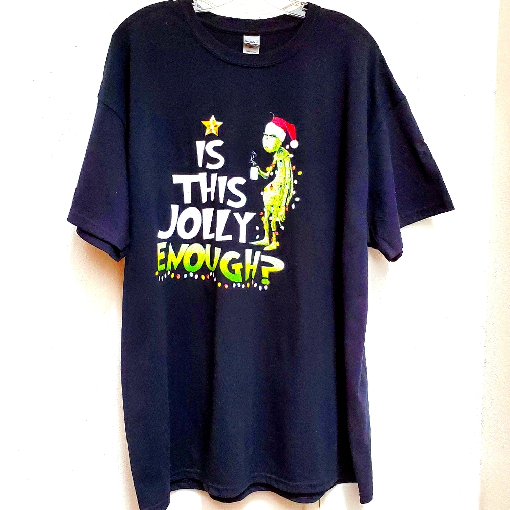 GRINCH Graphic Tee Size XL "Is this Jolly Enough"